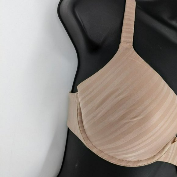 Parfait T-Shirt Bra 32D Nude Tan Aline Shadow Stripe Underwire Contour P5251 New - Picture 5 of 13